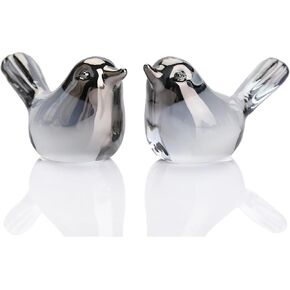 Small Bird Figurines Home Decor Glass Crystal Bird Statue Modern Style Decorative Ornaments for Living Room, Bedroom, Farmhouse, Office Desktop, Book Shelf, Coffee Table, Cabinets (Gold)