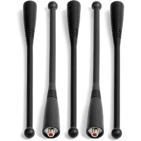 5X VHF Whip Antenna Aerial Compatible with Motorola Radio HT1000 MTS2000 XTS1500 XTS2500 XTS3000 XTS5000 MTX8250 GP900 GTX Visar Walkie Talkie NAD6567 NAD6567A 136-174MHz SMA-F 7inch (18cm)