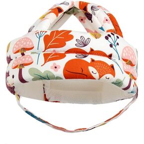 Surakey Toddler Walking Helmet, Baby Infant Anti-Bumping Bumper Protect Hat Safety Helmet Adjustable Breathable, Kids Anti-Fall Cushion Cap for Walking Running Playing Crawling (Orange)