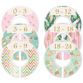 Nursery Closet Dividers, Closet Organizers, Baby Girl Clothes Dividers Pink Gold