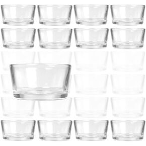 BANBERRY DESIGNS Bulk Set of 72 Glass Tea Light Holders - Clear Glass Ideal for Weddings, Party Decorations Holiday Christmas Centerpieces
