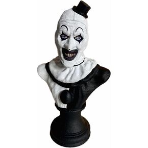 Art The Clown Figure Terrifier Statue Horror Movie Action Figures Killer Clown Bust Sculpture Terrifier Merch Collectible Home Office Garden Decor