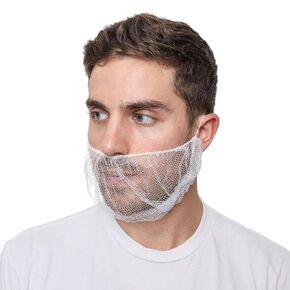 Disposable Honeycomb Nylon Beard Nets | Breathable, Durable | 100 Count [BLACK | 18"]