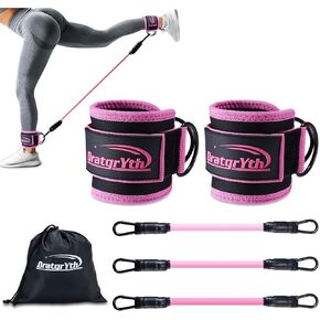 Ankle Resistance Bands with Cuffs, Resistance Bands for Leg, Ankle Bands for Working Out, Booty Workout Equipment for Kickbacks Hip Fitness Training Ankle Strap with Exercise Bands for Women