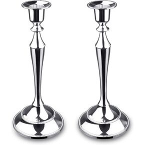 Metal Candelabra Candlesticks Holder for Formal Events,Wedding,Church,Holiday Décor,Halloween Taper Candle Holder Stand Centerpiece Elegant Decoration Piece for Table,Set of 2,Brass