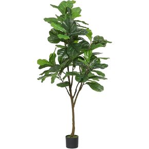 VIAGDO Artificial Fiddle Leaf Fig Tree 7ft Tall 122 Decorative Faux Fiddle Leaves Fake Fig Silk Tree in Pot Artificial Tree for Home Office Living Room Bathroom Corner Decor Indoor