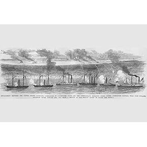 Commodore Davis Fleet engage the Mosquito Fleet of Commodore Tatnall Poster Print by Frank Leslie (24 x 36)