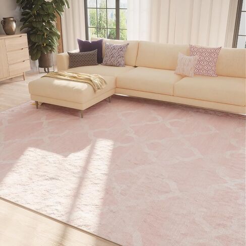 8x10 Area Rugs for Living Room Machine Washable Non-Slip Grey Rugs Moroccan Modern Trellis Carpet for Dining Room Bedroom Kitchen Indoor Entryway Laundry Room in Saudi Arabia