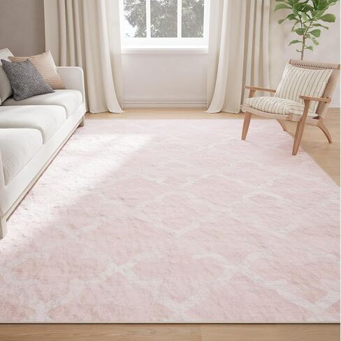 8x10 Area Rugs for Living Room Machine Washable Non-Slip Grey Rugs Moroccan Modern Trellis Carpet for Dining Room Bedroom Kitchen Indoor Entryway Laundry Room in Saudi Arabia