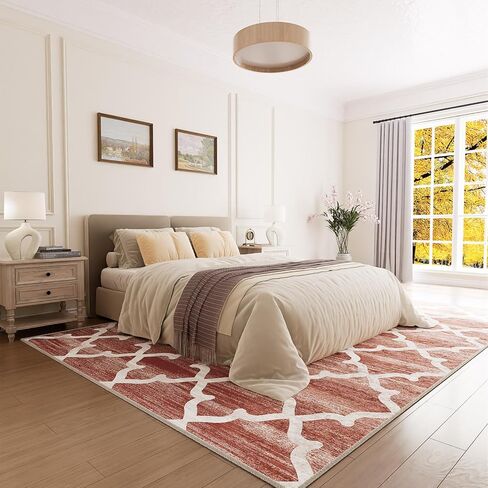 سجاد منطقة 8x10 لغرفة المعيشة قابل للغسل في الغسالة وغير قابل للانزلاق سجاد رمادي مغربي حديث تعريشة لغرفة الطعام وغرفة النوم والمطبخ والمدخل الداخلي وغرفة الغسيل in Kuwait