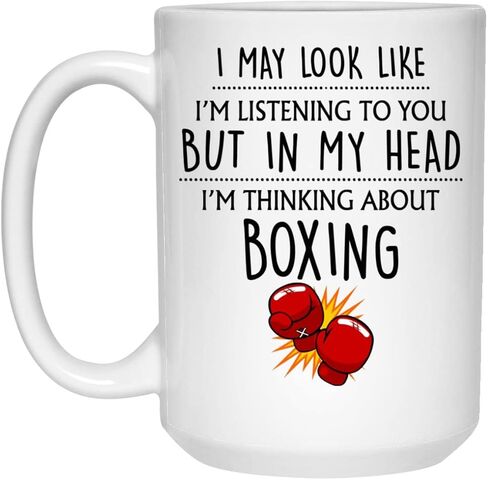 Boxing Gift, Boxing Mug, Funny Boxing Gifts For Dad, Boyfriend, Him, Men, Boxing Lover, Coffee Mug For Boxing Fight Fan 11oz, White, MUG-X5FD7RMW19-11oz in Saudi Arabia