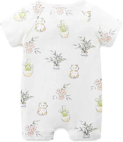 Unisex Summer Trendy 2-Pack Rompers Short Sleeve Zipped Bodysuit Infant Cotton Outfits in Kuwait
