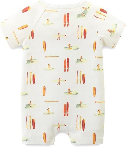 Unisex Summer Trendy 2-Pack Rompers Short Sleeve Zipped Bodysuit Infant Cotton Outfits in Kuwait