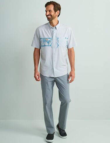 HUK Men's Kona Short Sleeve Fishing Button Down Shirt in Saudi Arabia