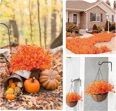 tyl&tys زهور الخريف الاصطناعية للزهور المزيفة في الهواء الطلق، 12 حزمة من الشجيرات المقاومة للأشعة فوق البنفسجية للأمهات الزائفات، ساحات داخلية خارجية لحفلات الزفاف، مزهرية منزلية، باب الشرفة، ديكورات المزرعة in Kuwait