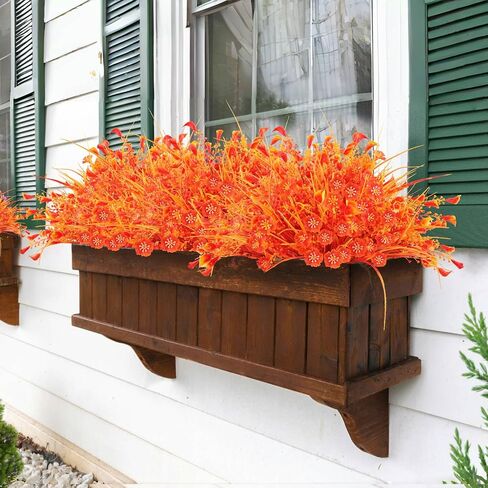 tyl&tys زهور الخريف الاصطناعية للزهور المزيفة في الهواء الطلق، 12 حزمة من الشجيرات المقاومة للأشعة فوق البنفسجية للأمهات الزائفات، ساحات داخلية خارجية لحفلات الزفاف، مزهرية منزلية، باب الشرفة، ديكورات المزرعة in Kuwait