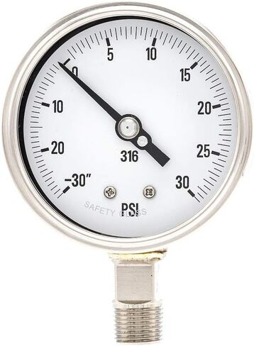 PIC Gauge 4001-2LK 4" Dial, 0/600 psi Range, 1/2" Male NPT Connection Size, Bottom Mount Dry Process Pressure Gauge with a Stainless Steel Case and Internals, Removable Stainless Steel Bezel, and Laminated Safety Glass Lens in Saudi Arabia