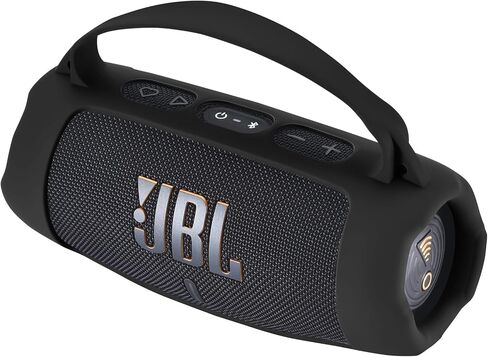Silicone Cover for JBL Charge 5 WiFi/Charge 5 Case Portable Bluetooth Speaker Case Cover Thickening Collision Prevention for JBL Speaker Case Outdoor Travel Party Carrying (Black) in Kuwait