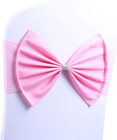 10 Pcs Stretch Chair Sashes for Wedding Spandex Chair Sashes Bow for Wedding Party Banquet Hotel Event Decoration Fuchsia in Saudi Arabia