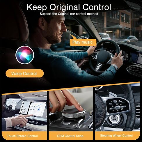 Wireless CarPlay Adapter, Wireless Carplay Dongle, Latest Upgrade Wireless CarPlay with USB/Type-C Port, Converts Wired to Wireless Carplay Dongle, Fit for Cars with Built-in CarPlay in Saudi Arabia
