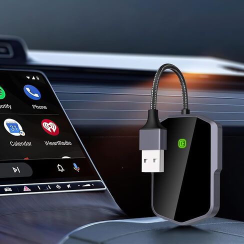 Wireless CarPlay Adapter, Wireless Carplay Dongle, Latest Upgrade Wireless CarPlay with USB/Type-C Port, Converts Wired to Wireless Carplay Dongle, Fit for Cars with Built-in CarPlay in Saudi Arabia
