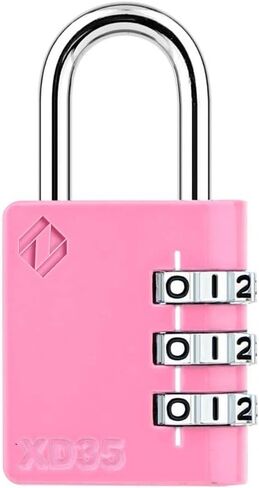 XD35 Combination Lock, 3-Digit Padlock for School Gym Sports LockerLock, Fence, Toolbox, Case, Hasp Storage (4-Pack, Pink, Emerald) in Kuwait