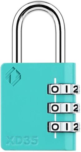 قفل مجمع XD35، قفل مكون من 3 أرقام لقفل قفل الرياضة في صالة الألعاب الرياضية المدرسية، سياج، صندوق أدوات، حقيبة، تخزين بمشبك (4 عبوات، وردي، زمردي) in Kuwait