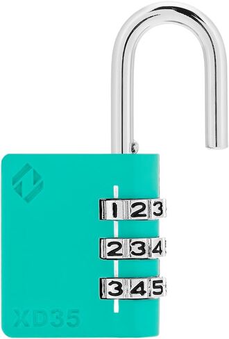 قفل مجمع XD35، قفل مكون من 3 أرقام لقفل قفل الرياضة في صالة الألعاب الرياضية المدرسية، سياج، صندوق أدوات، حقيبة، تخزين بمشبك (4 عبوات، وردي، زمردي) in Kuwait