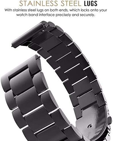 عصابات FitTurn متوافقة مع Wahoo ELEMNT Rival Metal Steel Watch Band استبدال كلاسيكي متين وصلة صلبة ملحقة مشبك معدني حزام معصم لـ Wahoo ELEMNT Rival Running/Multisport GPS Smartwatch in Saudi Arabia