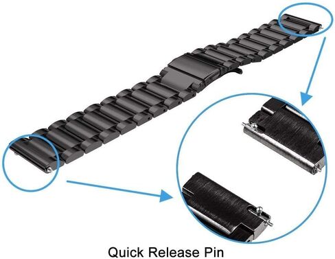 عصابات FitTurn متوافقة مع Wahoo ELEMNT Rival Metal Steel Watch Band استبدال كلاسيكي متين وصلة صلبة ملحقة مشبك معدني حزام معصم لـ Wahoo ELEMNT Rival Running/Multisport GPS Smartwatch in Saudi Arabia