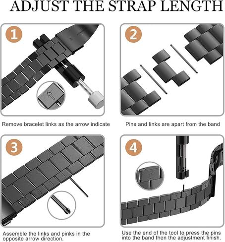 عصابات FitTurn متوافقة مع Wahoo ELEMNT Rival Metal Steel Watch Band استبدال كلاسيكي متين وصلة صلبة ملحقة مشبك معدني حزام معصم لـ Wahoo ELEMNT Rival Running/Multisport GPS Smartwatch in Saudi Arabia