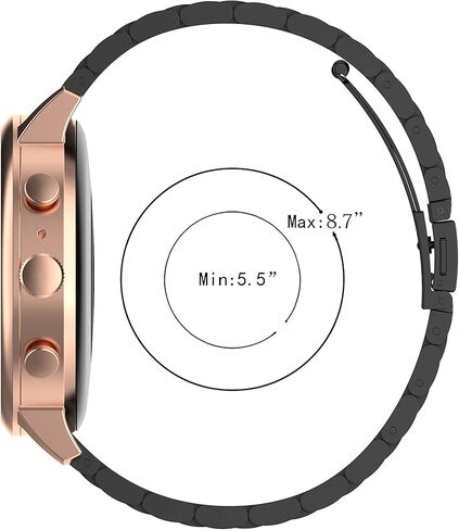 عصابات FitTurn متوافقة مع Wahoo ELEMNT Rival Metal Steel Watch Band استبدال كلاسيكي متين وصلة صلبة ملحقة مشبك معدني حزام معصم لـ Wahoo ELEMNT Rival Running/Multisport GPS Smartwatch in Saudi Arabia