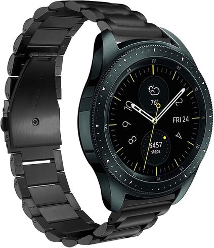 عصابات FitTurn متوافقة مع Wahoo ELEMNT Rival Metal Steel Watch Band استبدال كلاسيكي متين وصلة صلبة ملحقة مشبك معدني حزام معصم لـ Wahoo ELEMNT Rival Running/Multisport GPS Smartwatch in Saudi Arabia