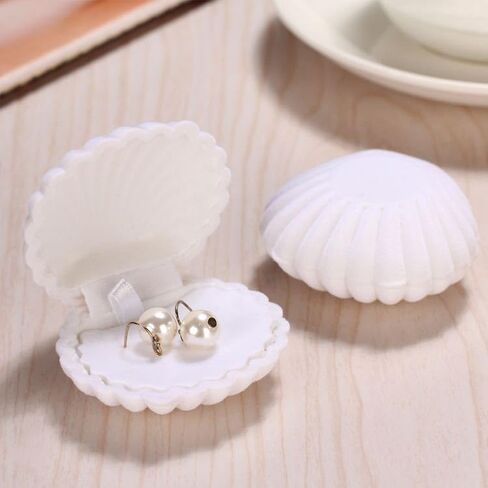 AKOAK 1 Pack Shell Jewelry Box, for Earrings, Necklaces, Bracelets, Jewelry Display Gift Box Holder (Yellow) in Saudi Arabia