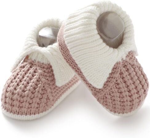 Baby Booties Newborn Hand Knit Sock Shoes Soft Cozy First Walkers for Infant Boys Girls in Kuwait