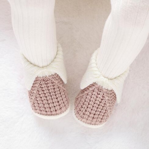 Baby Booties Newborn Hand Knit Sock Shoes Soft Cozy First Walkers for Infant Boys Girls in Kuwait
