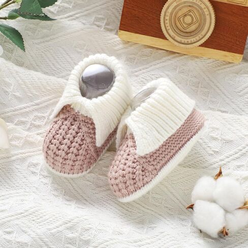 Baby Booties Newborn Hand Knit Sock Shoes Soft Cozy First Walkers for Infant Boys Girls in Kuwait