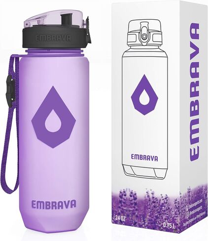 Embrava 24oz BPA-Free Plastic Sports Water Bottle with Time Markers in Kuwait