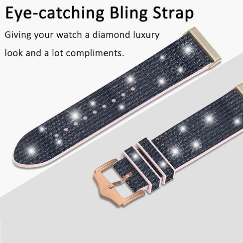 SKYLET Bling Band Compatible with Fitbit Versa 3 Bands/Fitbit Sense Bands for Women Girls, Valentine Gift for Her, Glitter Silicone Color-Change Sense/Versa 3 Straps with Rose Gold Buckle in Saudi Arabia