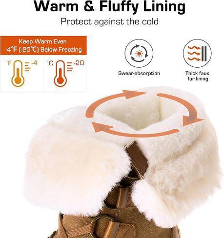 DREAM PAIRS Snow Winter Boots for Women Resistant Warm Mid-Calf Boots Faux Fur Lined Lace Up Anti-slip Outdoor Hiking Booties in Saudi Arabia