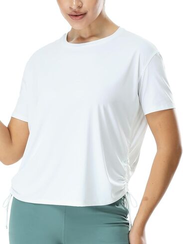 قمصان علوية نسائية للتمرين من icyzone، قمصان فضفاضة مناسبة لصالات الألعاب الرياضية واليوجا وأكمام قصيرة، شعور رائع in Kuwait