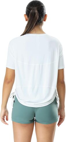 قمصان علوية نسائية للتمرين من icyzone، قمصان فضفاضة مناسبة لصالات الألعاب الرياضية واليوجا وأكمام قصيرة، شعور رائع in Kuwait