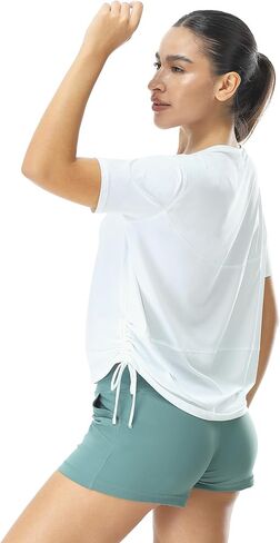 قمصان علوية نسائية للتمرين من icyzone، قمصان فضفاضة مناسبة لصالات الألعاب الرياضية واليوجا وأكمام قصيرة، شعور رائع in Kuwait
