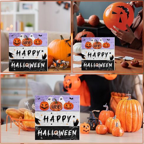 Halloween Decor, Halloween Home Decorations, Farmhouse Saying Wooden Decorative Sign, Home Decor for Desk Table Shelf 5 x 5 Inches in Kuwait