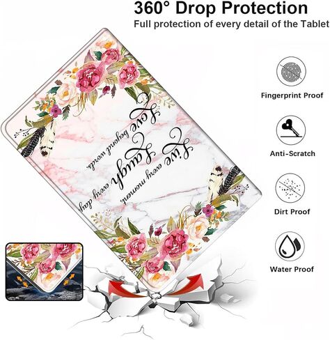 Case for 6" All-New Kindle (11th Generation, 2022 Release),PU Leather Slim Standing Smart Cover Case with Auto Sleep/Wake，ONLY Fit 6 inch Basic Kindle 2022 e-Reader,Flowers Marble in Kuwait