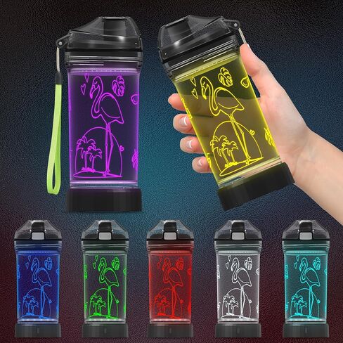 هدايا الهوكي، زجاجة مياه مضيئة ثلاثية الأبعاد للاعب الهوكي، 14oz تريتان خالية من مادة BPA - أفضل هدية للأولاد والبنات بعمر 4 5 6 7 سنوات - كوب شرب للأطفال - عطلة عيد الميلاد in Kuwait