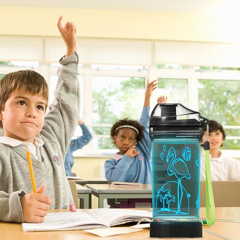 هدايا الهوكي، زجاجة مياه مضيئة ثلاثية الأبعاد للاعب الهوكي، 14oz تريتان خالية من مادة BPA - أفضل هدية للأولاد والبنات بعمر 4 5 6 7 سنوات - كوب شرب للأطفال - عطلة عيد الميلاد in Kuwait