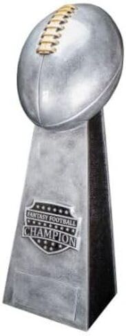 Decade Awards Fantasy Football Tower Trophy - Silver or Gold | FFL Award - 11.5 or 16 Inch Tall - Engraved Plate on Request in Kuwait