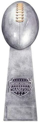 Decade Awards Fantasy Football Tower Trophy - Silver or Gold | FFL Award - 11.5 or 16 Inch Tall - Engraved Plate on Request in Kuwait