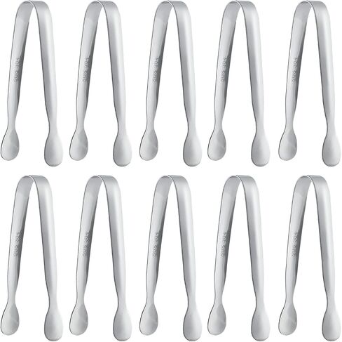 10 Pack Small Ice Tongs Sugar Tongs, Stainless Steel Mini Serving Appetizers Tongs for Party Coffee Tea Wine Bar Kitchen (Golden) in Kuwait